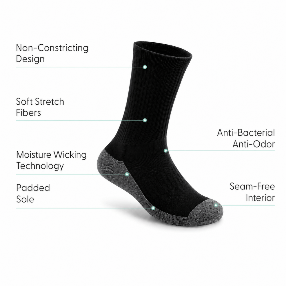 Padded Sole Socks (6-Pairs)