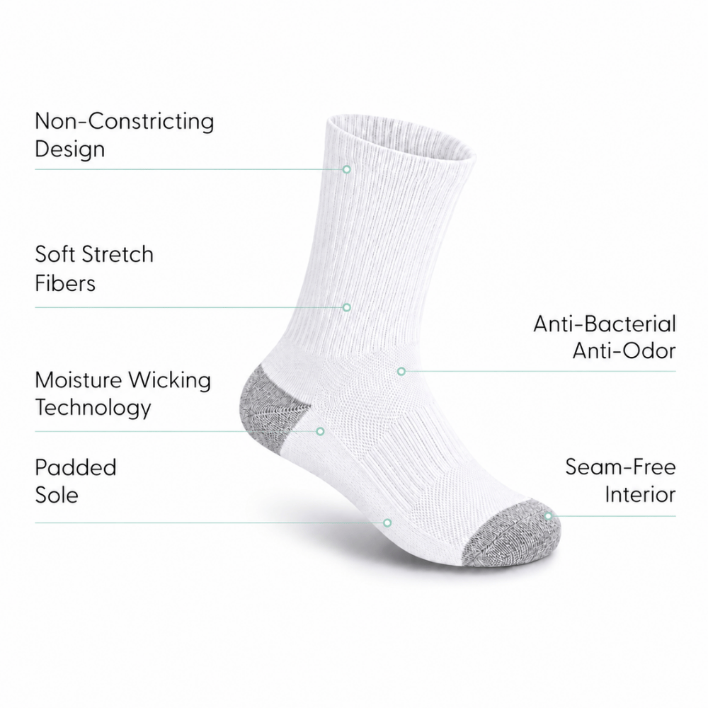 Padded Sole Socks (6-Pairs)