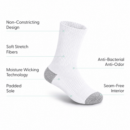 Padded Sole Socks (6-Pairs)